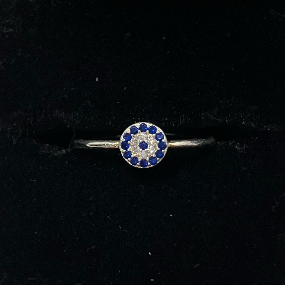 Sterling Silver 925 Evil Eye Dainty Ring